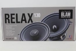 A boxed as new BLAM Relax 130 RS 2-way component speakers system.