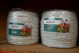 Two as new VOSS.farming Profiline Electric Fence Rope 500m, Ø 6mm.