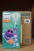 Three boxed as new Philips Sonicare interactive electric toothbrush for kids (HX6322/04).