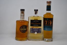Two bottles of Masthouse Single Estate whisky (500ml), two bottles of The Woodsman Blended Scotch