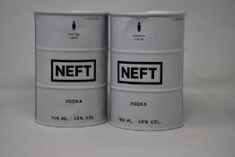 Three bottles of Neft White Barrel vodka (700ml) (Over 18s only).