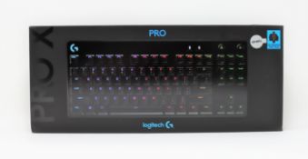 A boxed as new Logitech Pro Gaming Keyboard with GX Brown Tactical Switches (US/International