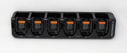 Three boxed as new Motorola CLP Six Way Multi Unit Chargers (P/N: IXPN4029B) (Box opened. UK power
