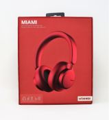 A boxed as new pair of Urbanista Miami Wireless Bluetooth Headphones in Ruby Red (Box opened).