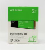 A boxed as new 2TB WD Green SN350 M.2 2280 NVMe SSD.