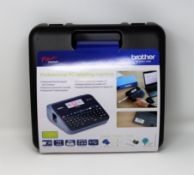 An as new Brother P-Touch D600VP PC Label Printer in hard carry case (Packaging sealed).