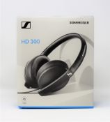 A boxed as new pair of Sennheiser HD 300 Foldable Wired Headphones (Box sealed, some damage to
