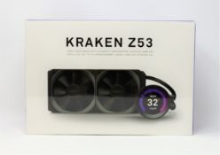 A boxed as new NZXT Kraken Z53 240mm Liquid CPU Cooler with LCD Display (P/N: RL-KRZ53-01) (Box