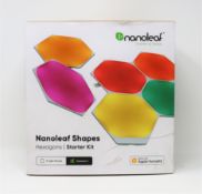 A boxed as new Nanoleaf shapes Hexagon smart light starter kit.