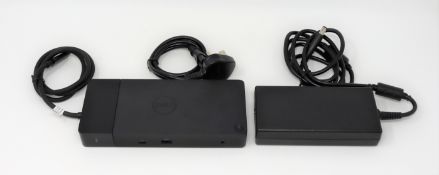 A pre-owned Dell WD19TBS thunderbolt docking station with 180w power supply.