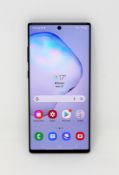 A pre-owned Samsung Galaxy Note10+ 5G (SM-N976B) 256GB in Aura Black (FRP clear. Some light