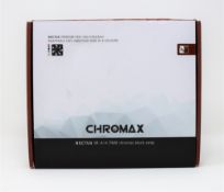 Three boxed as new Noctua chromax NF-A14 PWM case fans in black with swappable anti-vibration