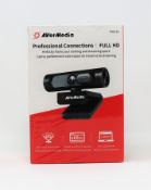 A boxed as new AVerMedia PW315 1080p Wide Angle Webcam (Box sealed).