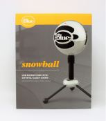 A boxed as new Logitech Blue Snowball USB Microphone (P/N: 988-000175) (Box sealed).
