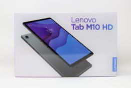 A boxed as new Lenovo Tab M10 HD portable tablet computer with MediaTek Helio P22T CPU, 4GB RAM