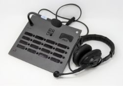 A pre-owned Riedel DCP-1016E/O 16 Key Desktop Control Panel, a pre-owned Riedel MIC-30 Gooseneck