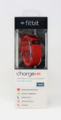 Four boxed as new Fitbit Charge HR Heart Rate and Activity Trackers in Red (Size Large) (Boxes