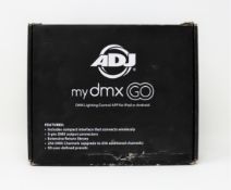 A boxed as new ADJ MyDMX GO DMX Lighting Controller (Box sealed, some damage to box).