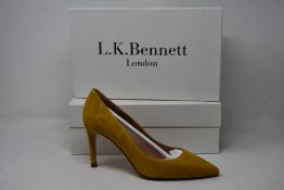 Two pairs of as new L.K.Bennett Floret shoes in yellow suede (EU 39/EU 40 - RRP £229).