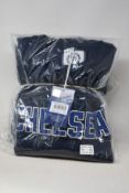 Five as new Official Chelsea F.C. wordmark's sweatshirt in navy (All S - RRP £50 each).