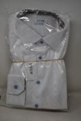 Two as new Eton shirts in white (Size 17 - RRP £170 each).