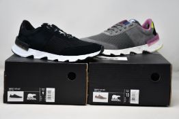 Two pairs of women's as new Sorel Kinetic Lite Lace sneakers (UK 7/UK 8).