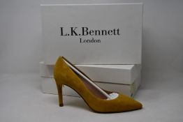 Two pairs of as new L.K.Bennett Floret shoes yellow suede (EU 36 - RRP £229).