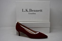 Two pairs of as new L.K.Bennett Audrey shoes in dark red suede (EU 41/EU 42 - RRP £229).