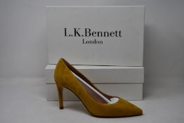 Two pairs of as new L.K.Bennett Floret shoes in yellow suede (EU 41/EU 42 - RRP £229).