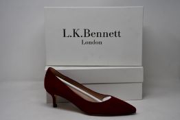 Two pairs of as new L.K.Bennett Audrey shoes in dark red suede (EU 38 - RRP £229).