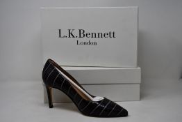Two pairs of as new L.K.Bennett Floret shoes in smoke croc effect (EU 37.5/EU 39 - RRP £229).