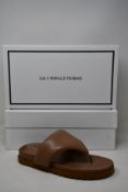 Two pairs of as new Gia x Pernille Teisbaek padded leather thong sandals in nude brown (EU 38/EU