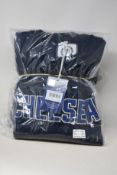 Five as new Official Chelsea F.C. wordmark's sweatshirt in navy (All S - RRP £50 each).