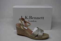 A pair of as new L.K. Bennett Santana gold lurex rope wedges (EU 37 - RRP £229).