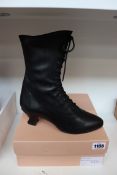 A pair of as new Darcy Clothing Victorian lace up black leather boots (EU 40).
