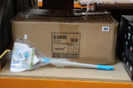 A large quantity of as new DLUX Pro Kleen microfibre bathroom and kitchen mops.