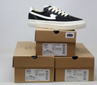 Three pairs of as new S.W.C. (Stepney Workers Club) Dellow S-Strike sneakers (EU 40, 41, 42).