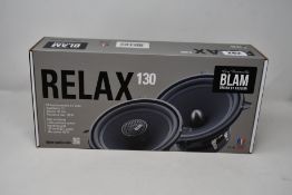 A boxed as new BLAM Relax 130 RS 2-way component speakers system.