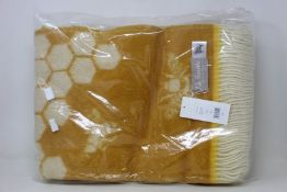 Two as new WoolOvers reversible Honey Bee design blanket/throws.
