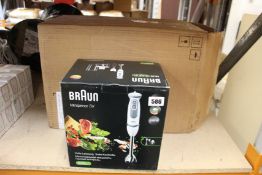 Four boxed as new Braun Multi Quick 5V hand blenders.