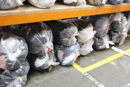 Twelve bags of pre-owned clothing and related items.