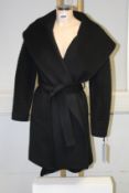 An as new Sentaler alpaca and wool wrap coat with ribbed sleeves in black (S - RRP £1250).
