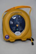 A HeartSine Samaritan PAD 350p defibrillator.