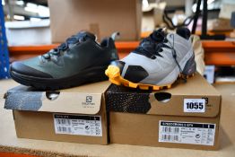 A pair of women's as new Salomon Vaya GTX (UK 7) and men's Speedcross 5 GTX (UK 8.5).