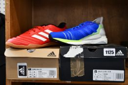 Two pairs of as new Adidas trainers; Copa 20.4 IN (UK 9) and Solar Glide 19 (UK 7).