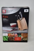 A boxed as new Richardson Sheffield Kyu 5-piece knife block set (Over 18s only).