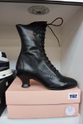 A pair of as new Darcy Clothing Victorian lace up black leather boots (EU 38).
