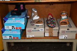 Five pairs of assorted as new Skechers footwear.