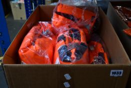 Five sets of women's Blaklader 7885 high vis winter trouser in orange/navy blue (2 x UK 10, 3 x UK