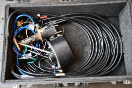 A pre-owned sonar transducer (UK01489) with a quantity of cables, a USB flash drive with Knudsen